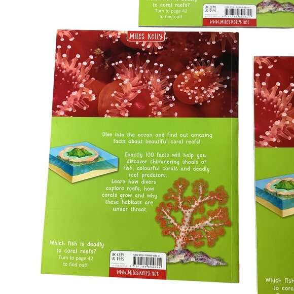100 Facts Coral Reef Paperback Book Bundle Miles Kelly Children’s Educational Bo - Picture 6 of 9
